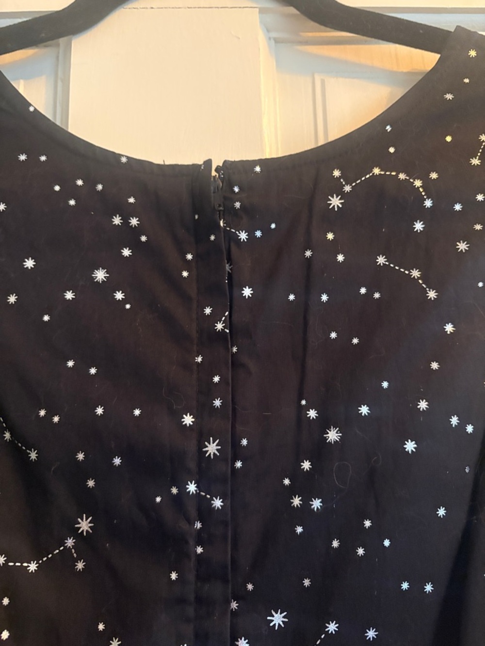 ModCloth Black and Silver Star Constellation Fit-and-Flare Midi Dress - Picture 6 of 8